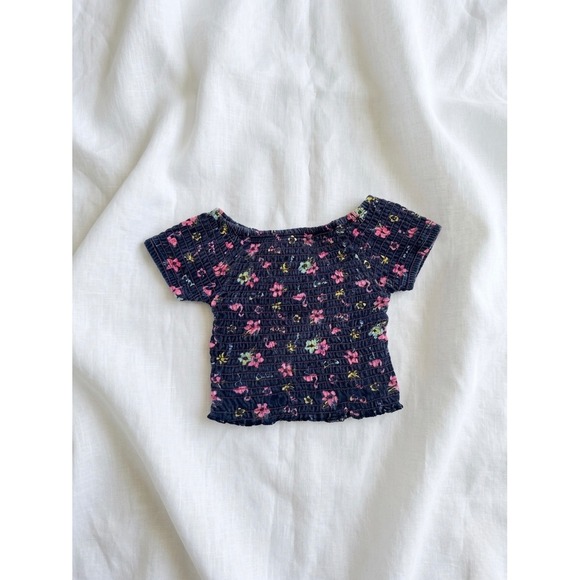 Limited Too Other - 🚨SOLD!🚨 Y2K Limited Too Smocked Floral Top – Size S (4) – Navy Cottagecore